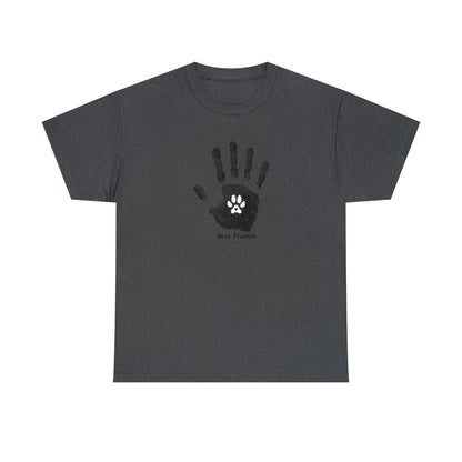 Handprint and Dog Paw - Best Friend - Unisex Heavy Cotton Tee