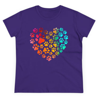 Heart Paws, Women's Midweight Cotton Tee