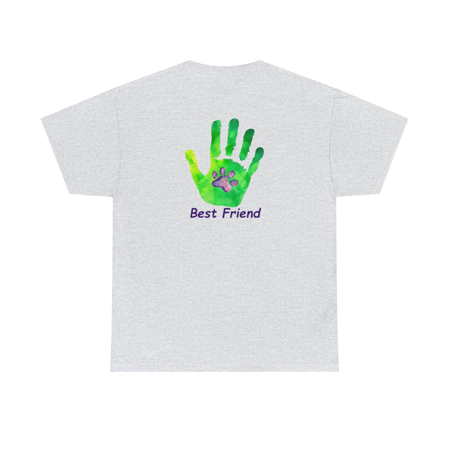 Paw front, Hand and paw back - Unisex Heavy Cotton Tee