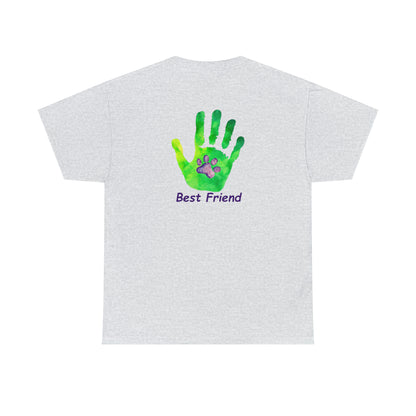 Paw front, Hand and paw back - Unisex Heavy Cotton Tee