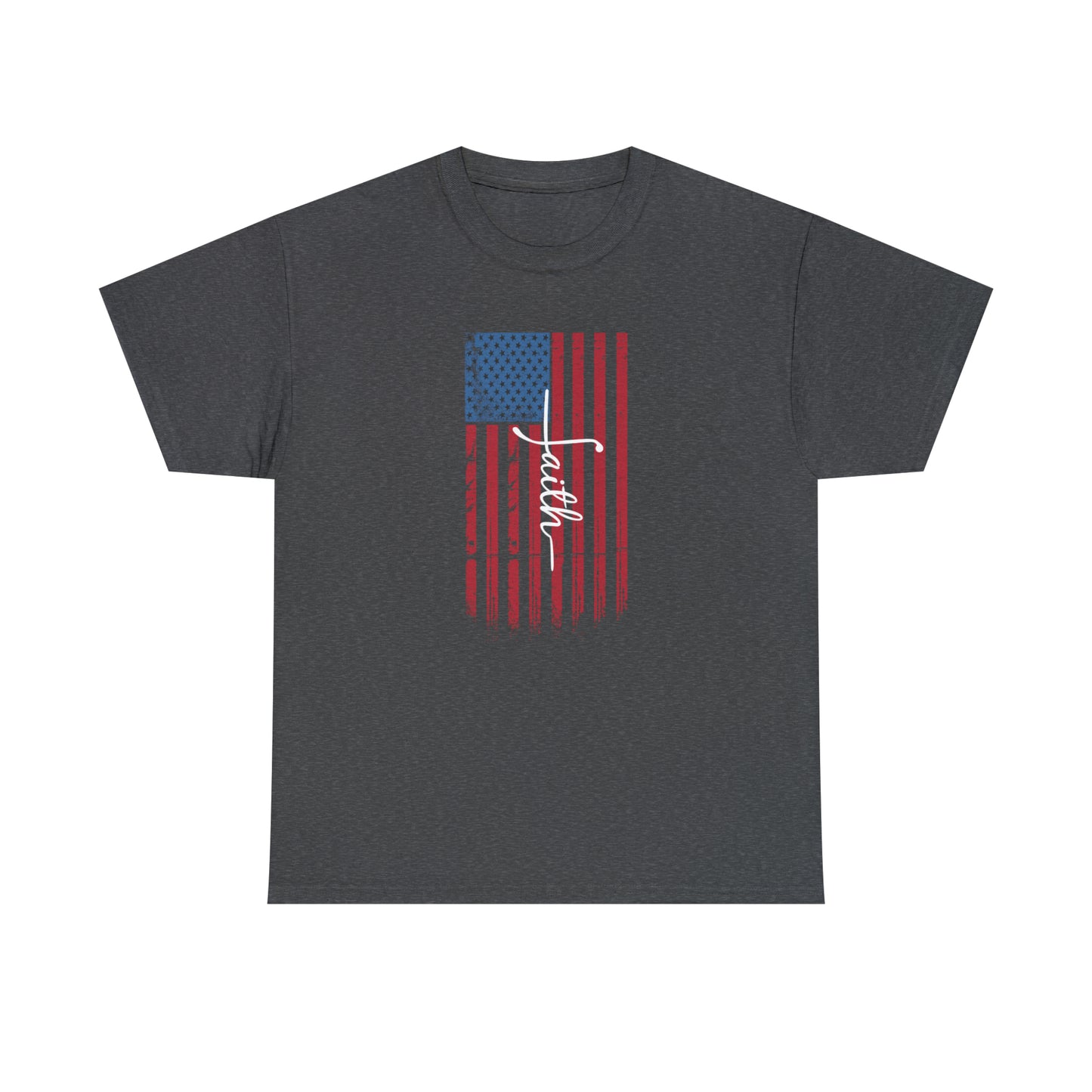 American Flag Faith - Unisex Heavy Cotton Tee