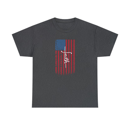 American Flag Faith - Unisex Heavy Cotton Tee