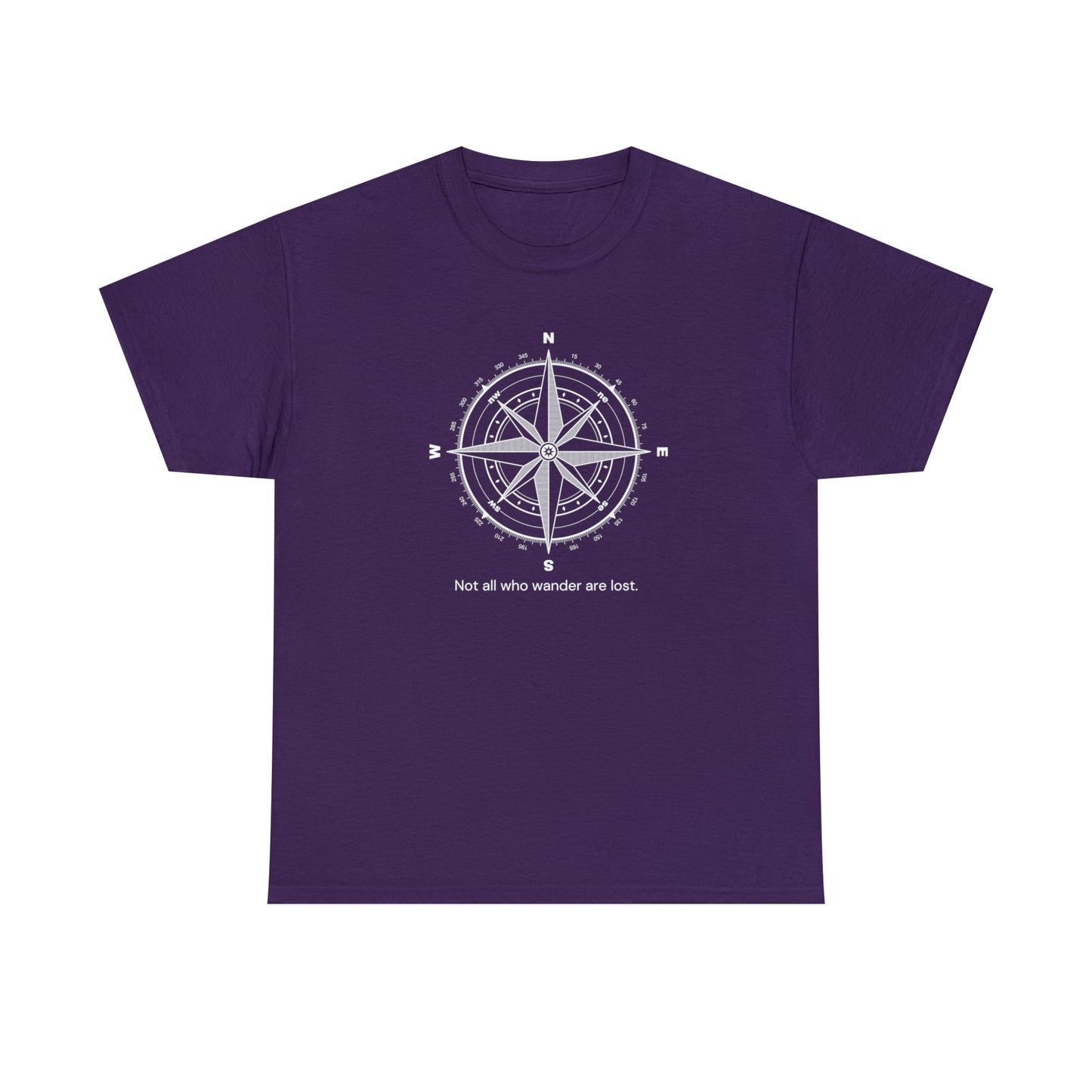 Compass, Not all who wander, Unisex Heavy Cotton Tee