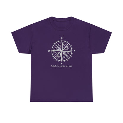 Compass, Not all who wander, Unisex Heavy Cotton Tee