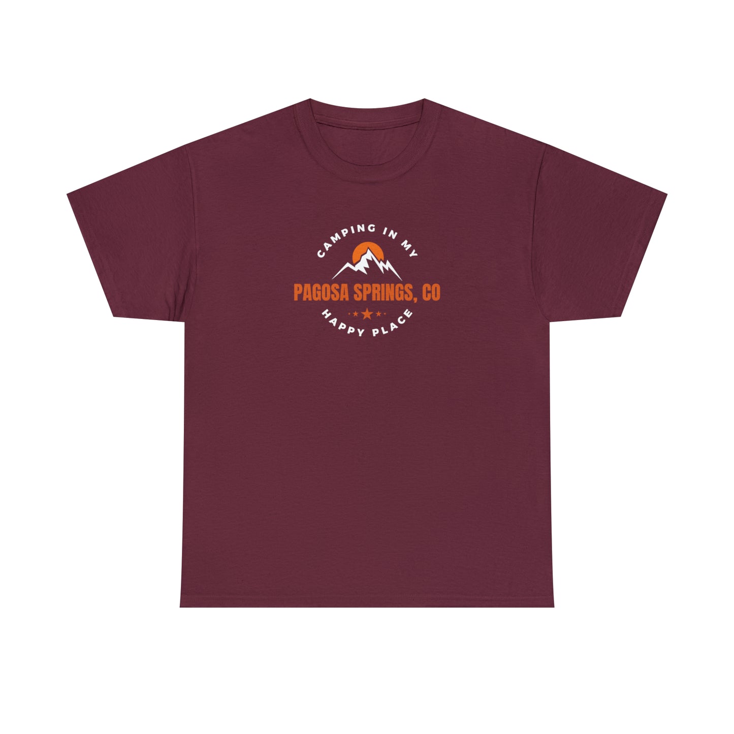 Pagosa Springs Co. Camping Happy Place Unisex Heavy Cotton Tee