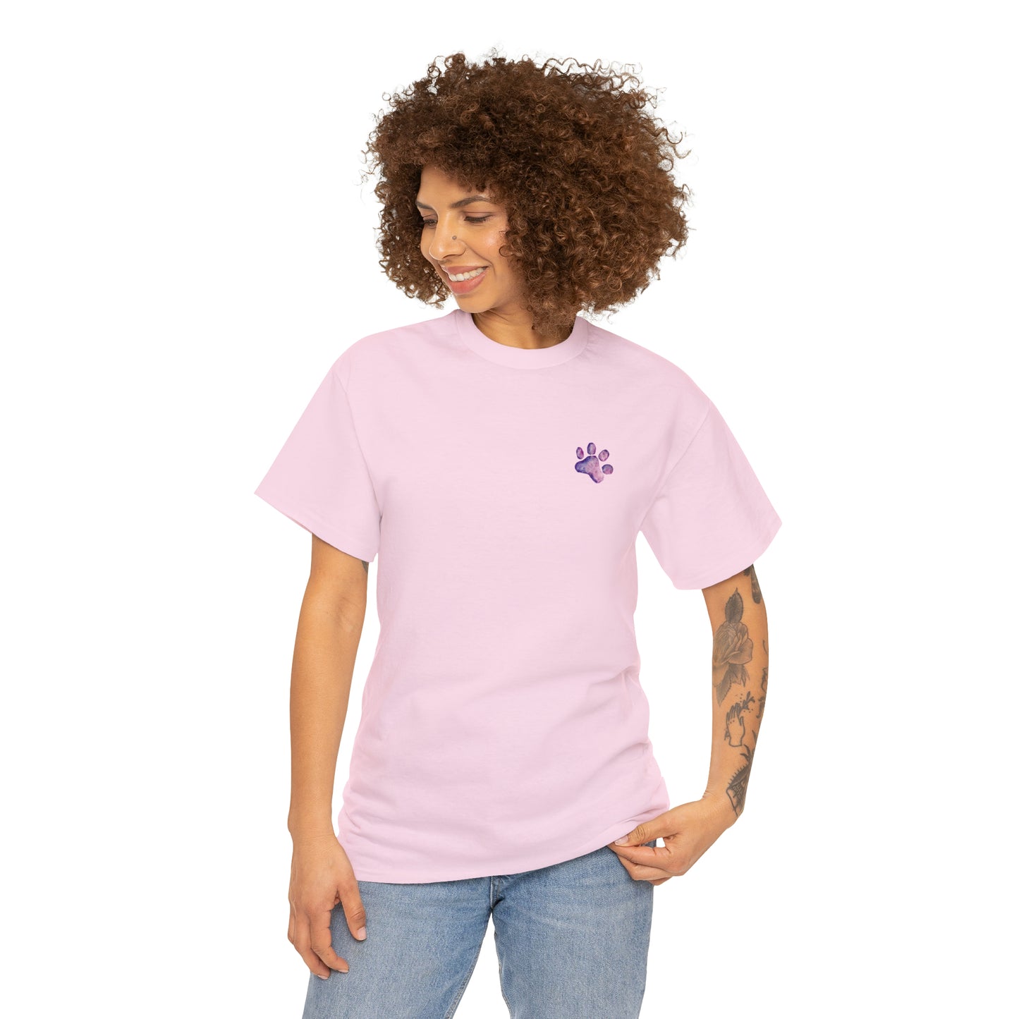 Paw front, Hand and paw back - Unisex Heavy Cotton Tee