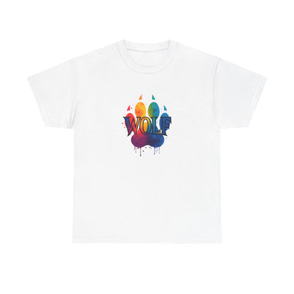 Wolf Paw Print Unisex Heavy Cotton Tee