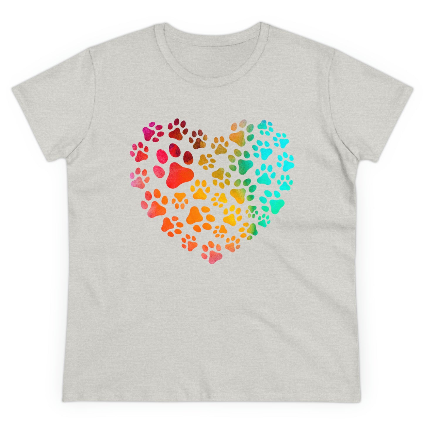 Heart Paws, Women's Midweight Cotton Tee