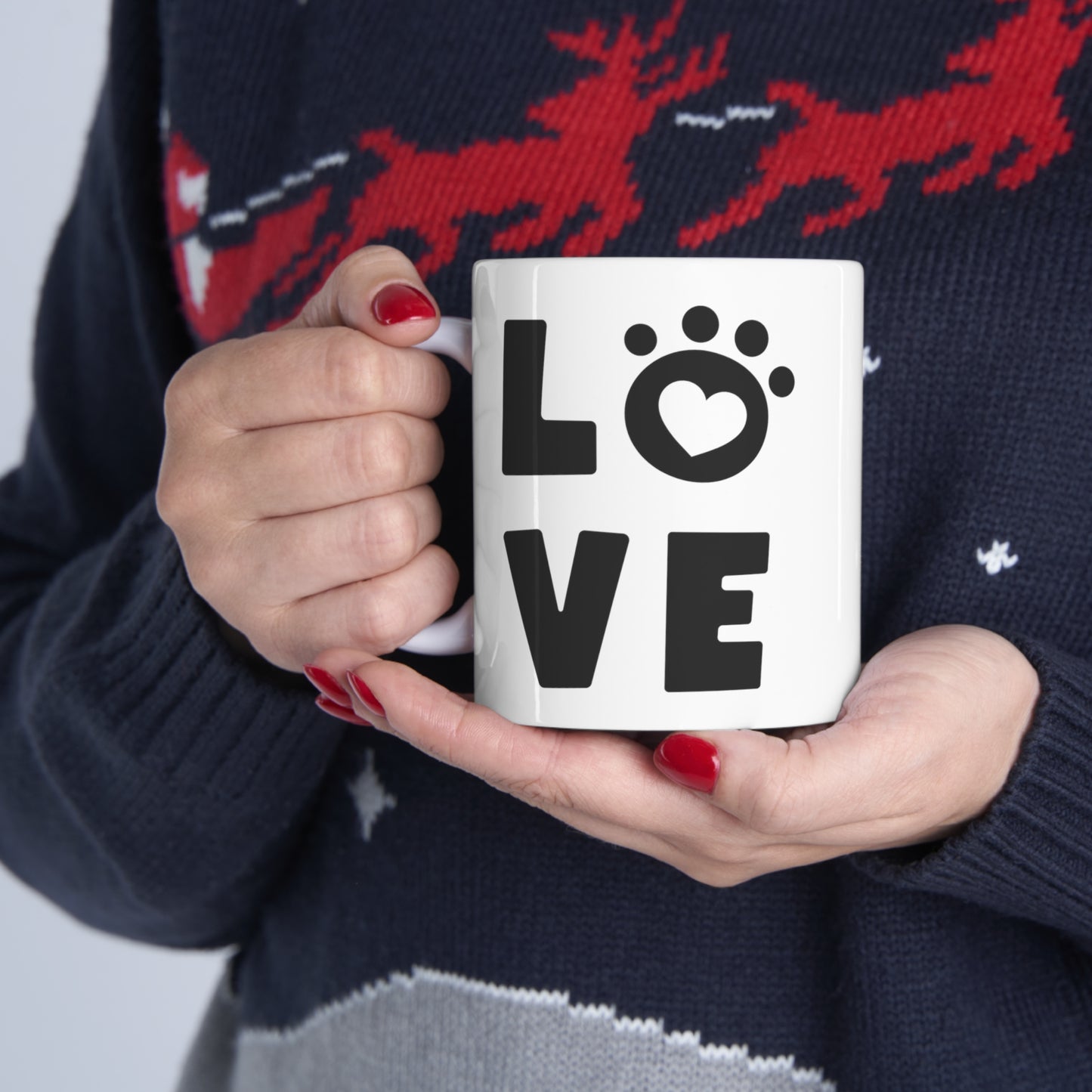 Love Square with Paw - Ceramic Mug 11oz