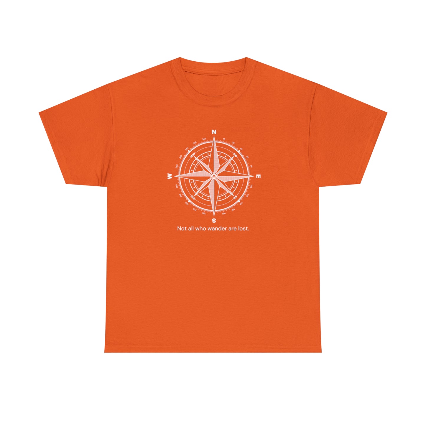 Compass, Not all who wander, Unisex Heavy Cotton Tee