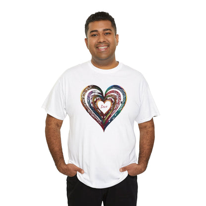 Love Heart Unisex Heavy Cotton T-Shirt