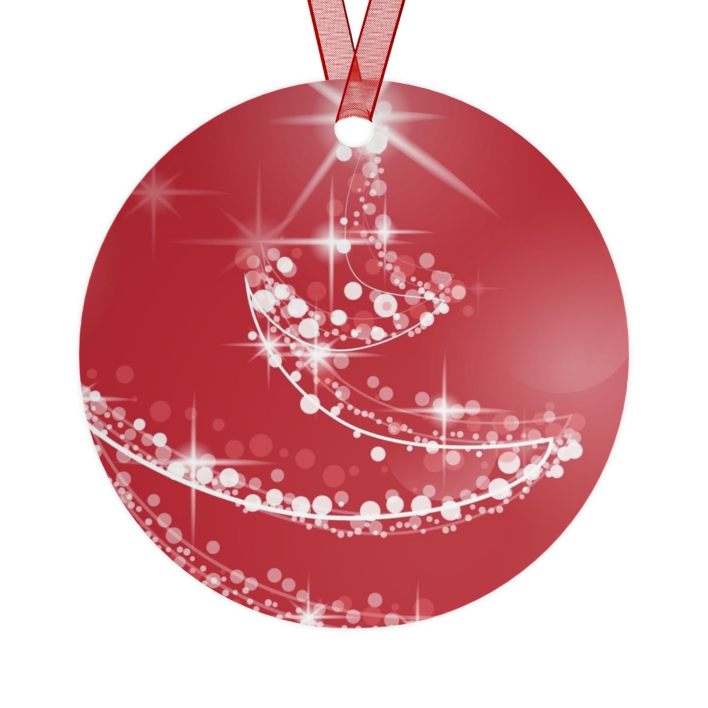 Red Christmas Metal Ornament