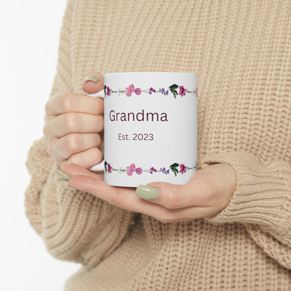 Grandma Est. 2023 = Ceramic Mug 11oz