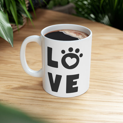 Love Square with Paw - Ceramic Mug 11oz