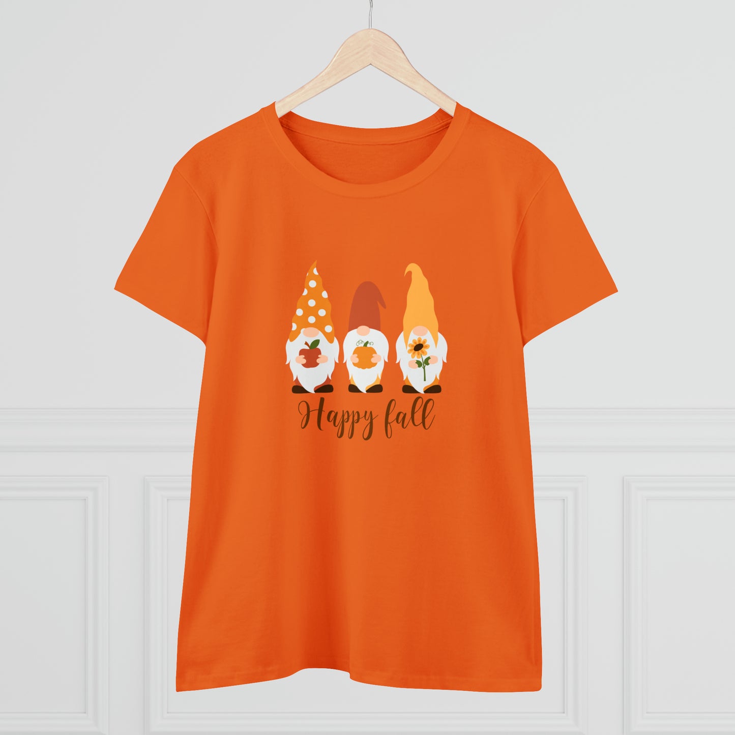 Happy Fall Gnomes - Women's Midweight Cotton Tee