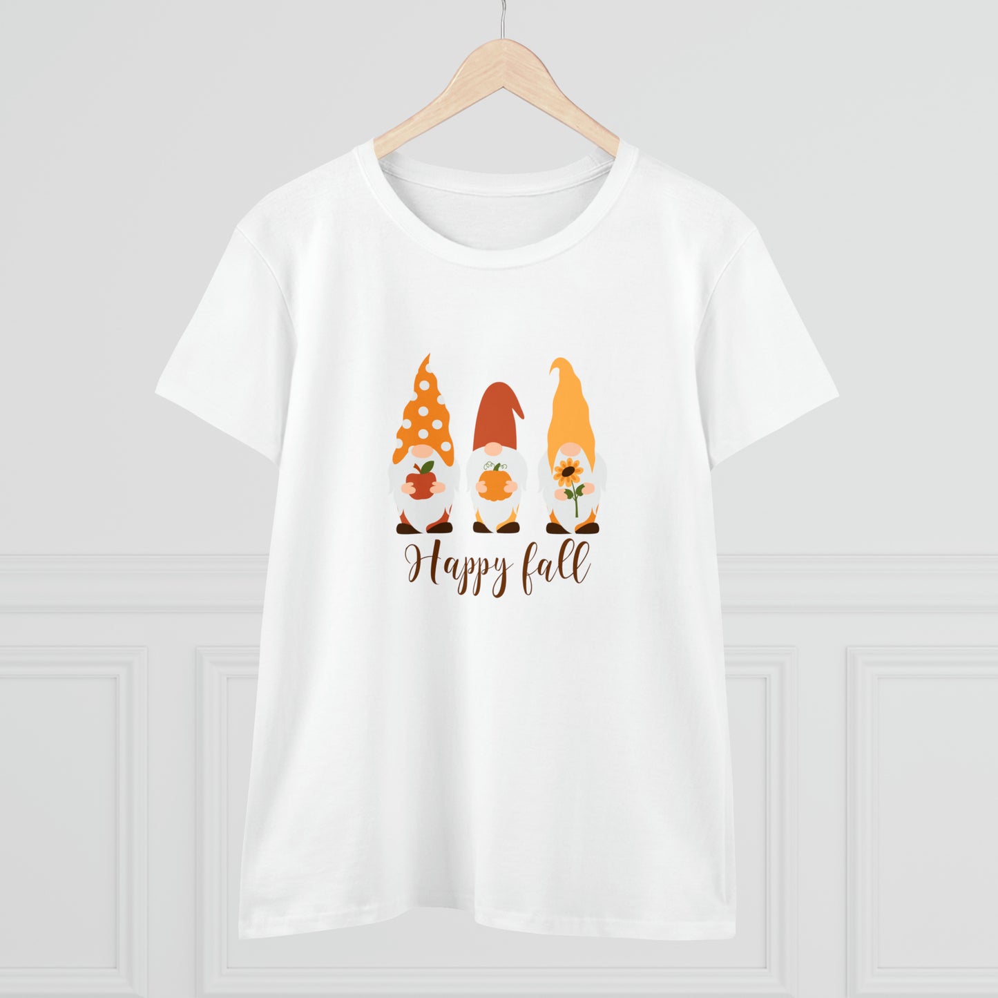 Happy Fall Gnomes - Women's Midweight Cotton Tee