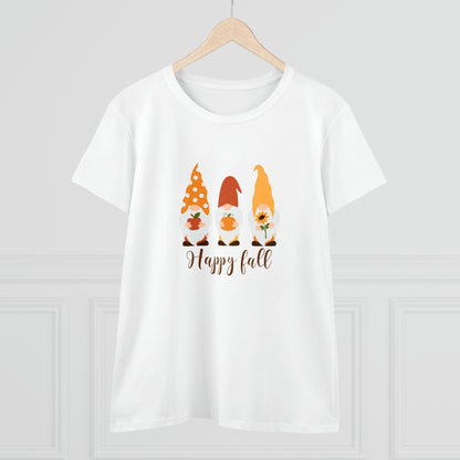 Happy Fall Gnomes - Women's Midweight Cotton Tee