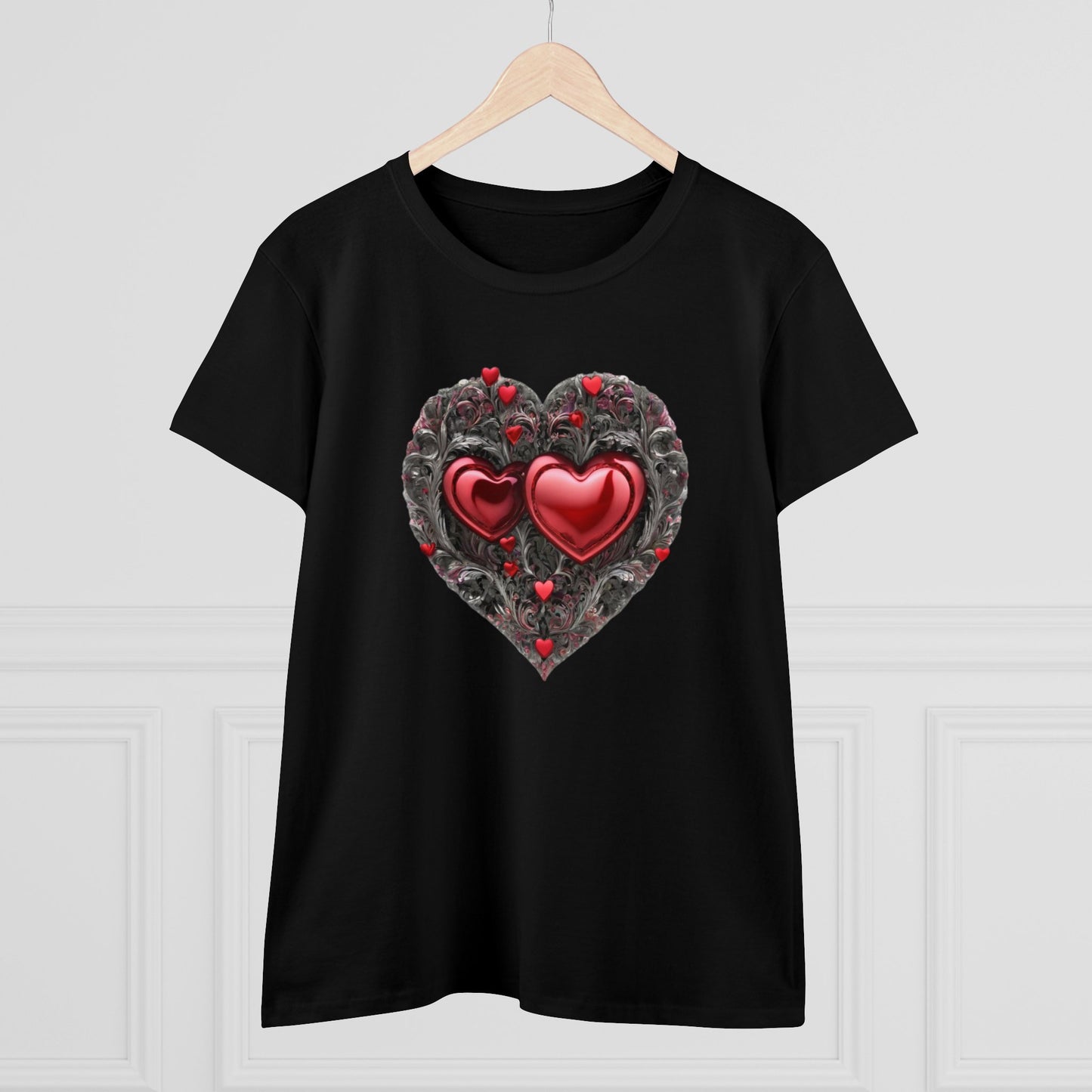 Two Hearts Women's Midweight Cotton T-Shirt