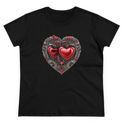 Two Hearts Women's Midweight Cotton T-Shirt