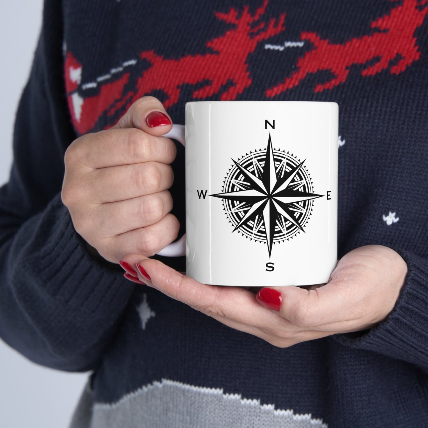 Compass, Time for Adventure, After Coffee - Ceramic Mug 11oz