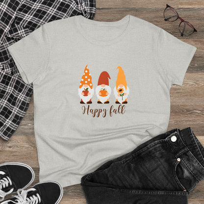 Happy Fall Gnomes - Women's Midweight Cotton Tee