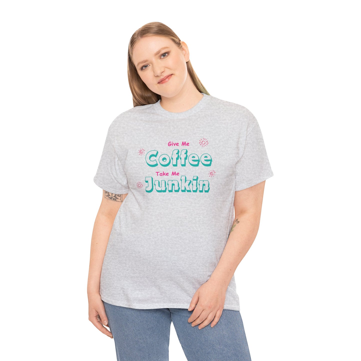 Coffee, Junkin, Unisex Heavy Cotton T-Shirt