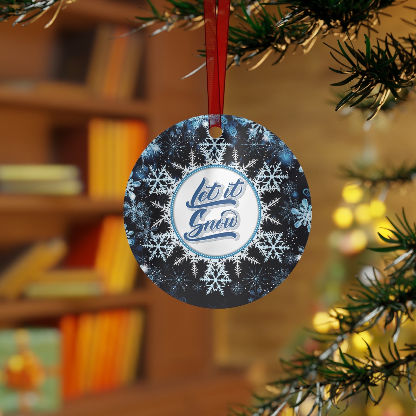 Let it Snow Metal Ornaments
