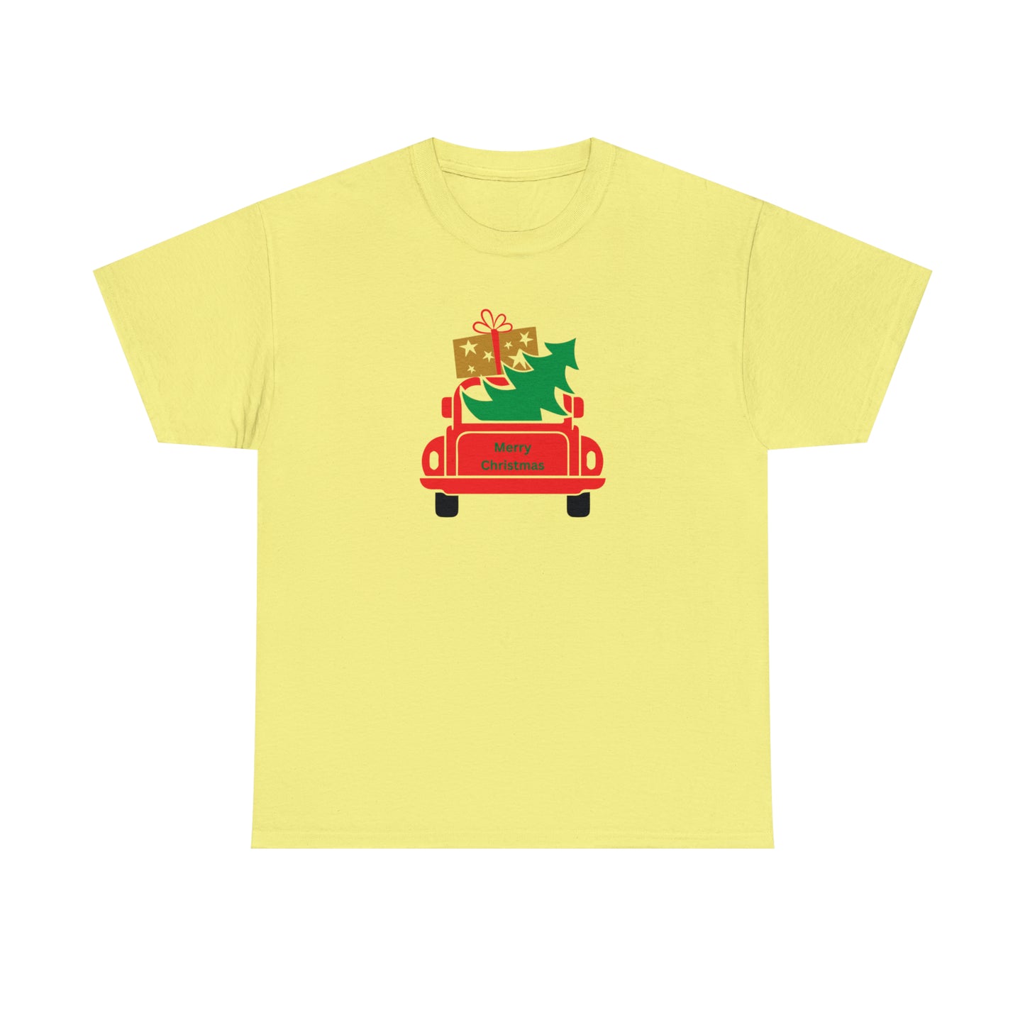 Merry Christmas Truck, Unisex Heavy Cotton Tee