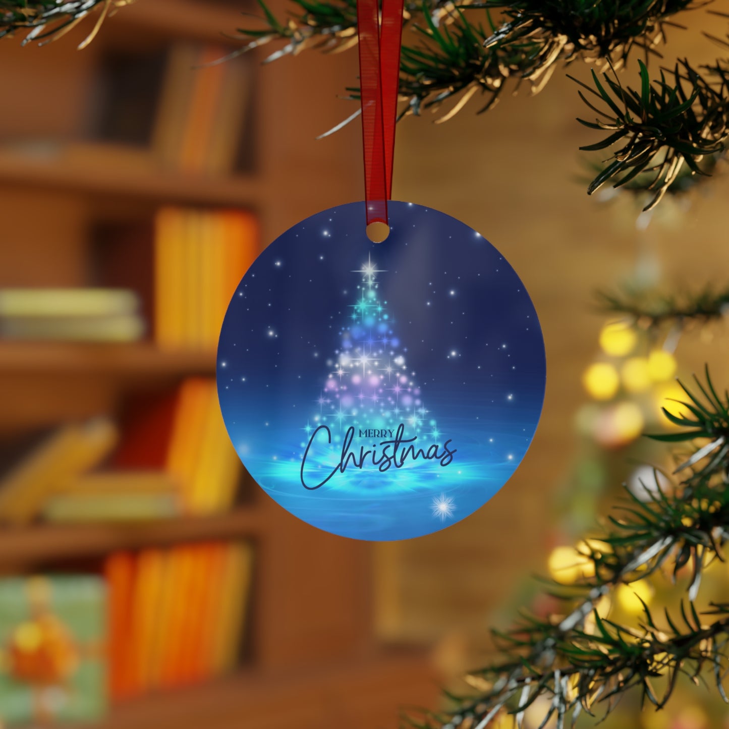Blue Tone Christmas Metal Ornaments