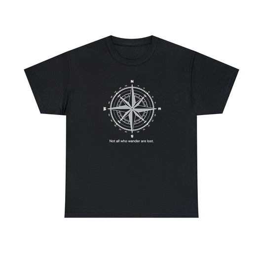 Compass, Not all who wander, Unisex Heavy Cotton Tee