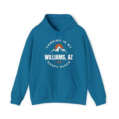 Camping, Happy Place, Williams AZ - Unisex Heavy Blend™ Hooded Sweatshirt