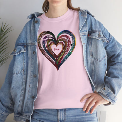 Love Heart Unisex Heavy Cotton T-Shirt