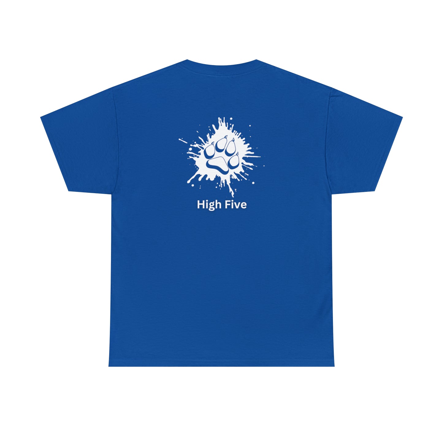 Dog Paw High Five on back of shirt - Unisex Heavy Cotton Tee