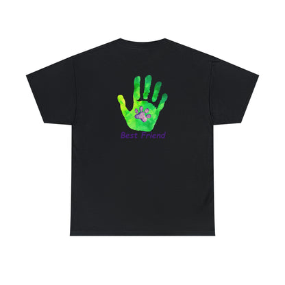 Paw front, Hand and paw back - Unisex Heavy Cotton Tee