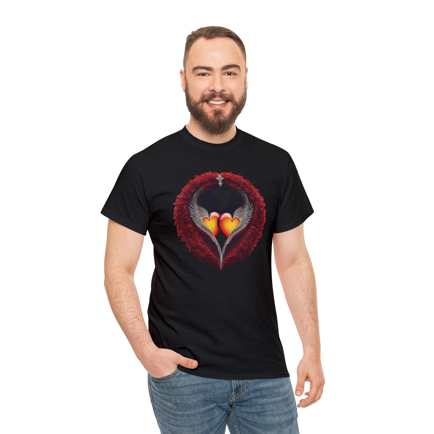 Hearts and Wings Unisex Heavy Cotton T-Shirt