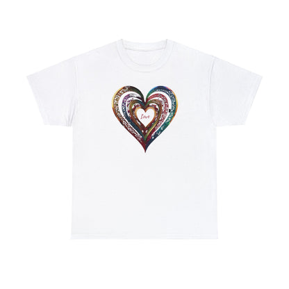 Love Heart Unisex Heavy Cotton T-Shirt