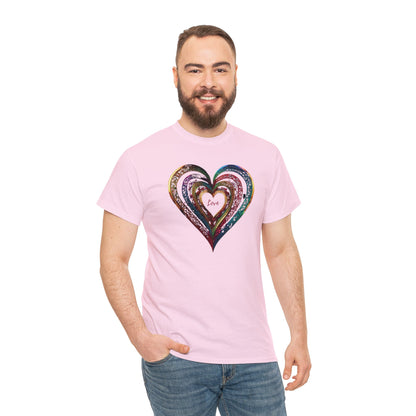 Love Heart Unisex Heavy Cotton T-Shirt