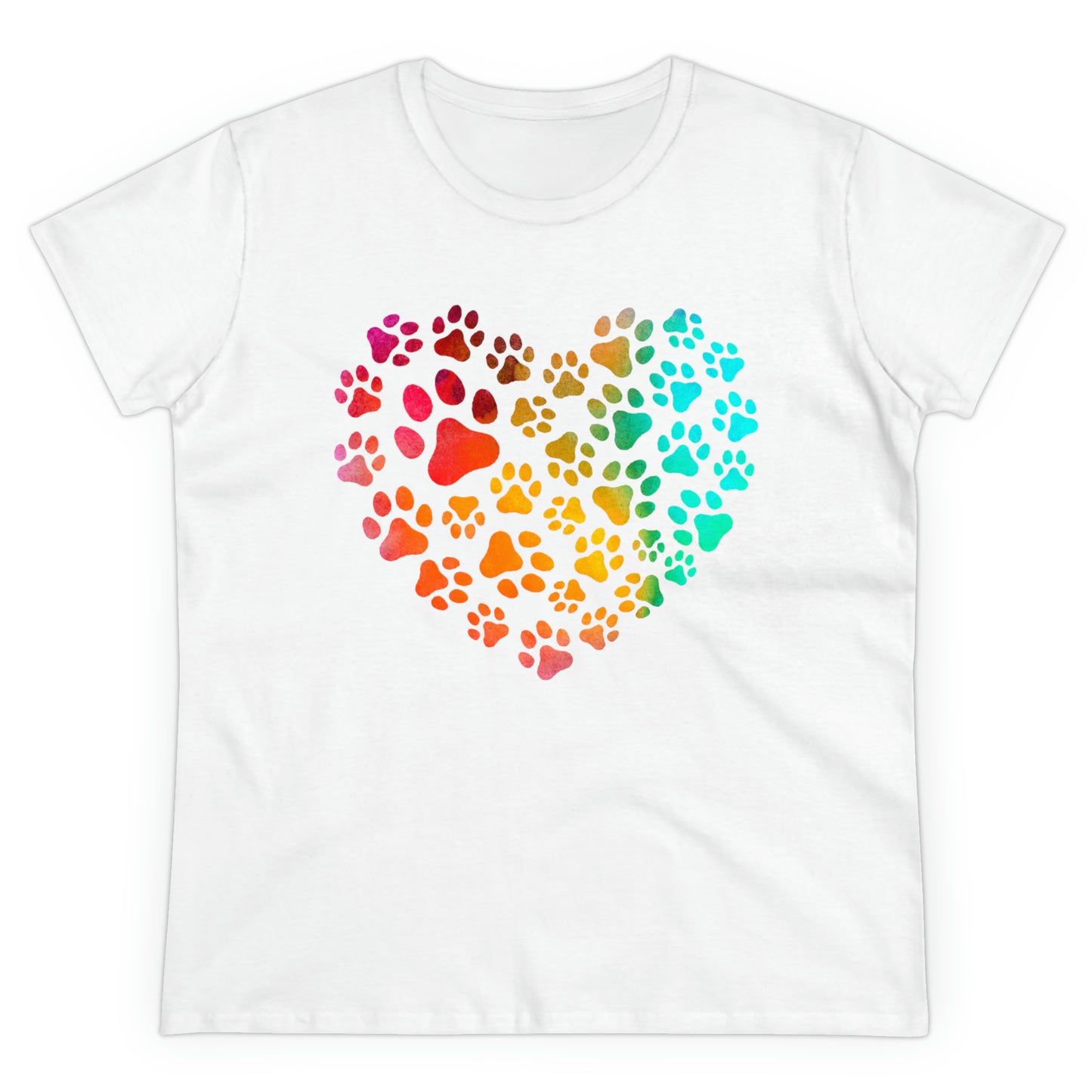 Heart Paws, Women's Midweight Cotton Tee