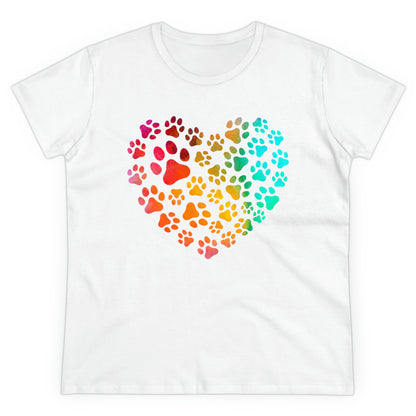 Heart Paws, Women's Midweight Cotton Tee