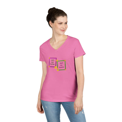 Coffee and Junkin Frames - Ladies' V-Neck T-Shirt