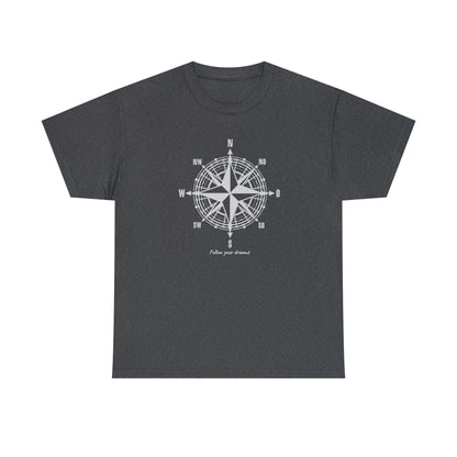 Compass, Follow your dreams - Unisex Heavy Cotton Tee