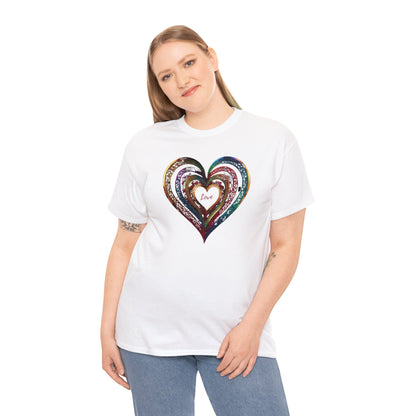 Love Heart Unisex Heavy Cotton T-Shirt