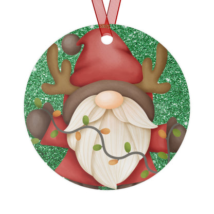 Gnome Merry Christmas Metal Ornaments