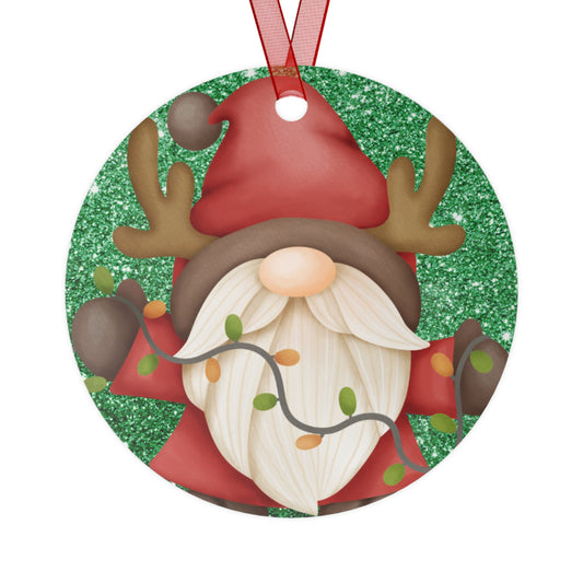 Gnome Merry Christmas Metal Ornaments