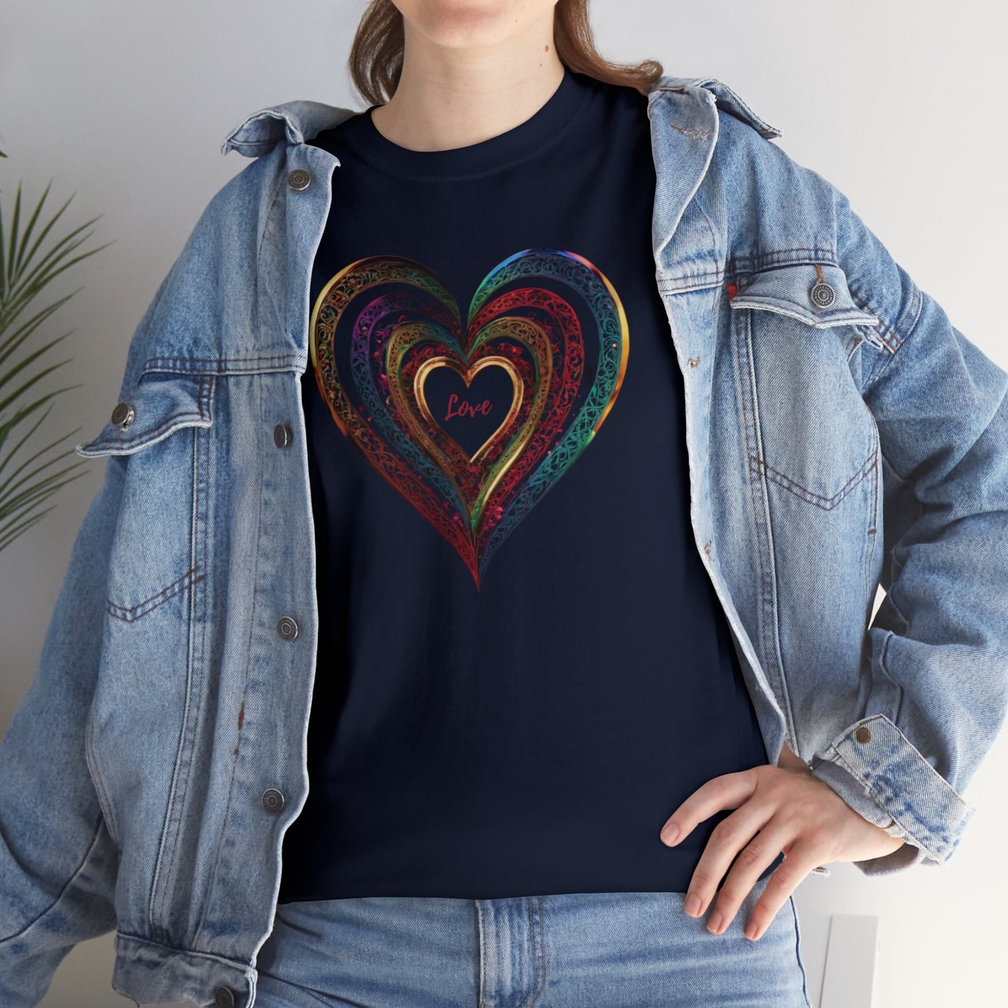 Love Heart Unisex Heavy Cotton T-Shirt