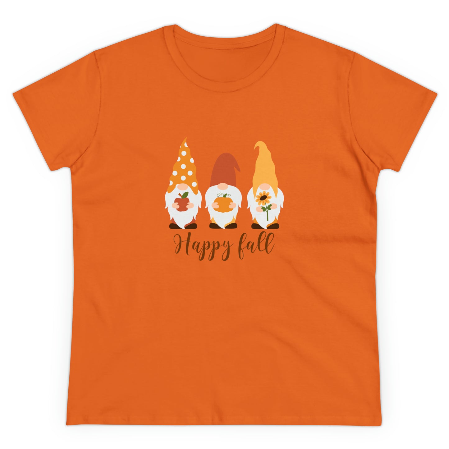 Happy Fall Gnomes - Women's Midweight Cotton Tee