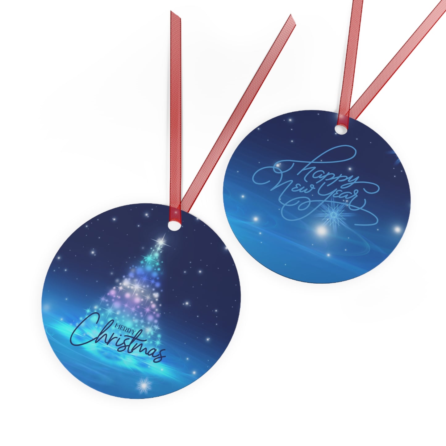 Blue Tone Christmas Metal Ornaments