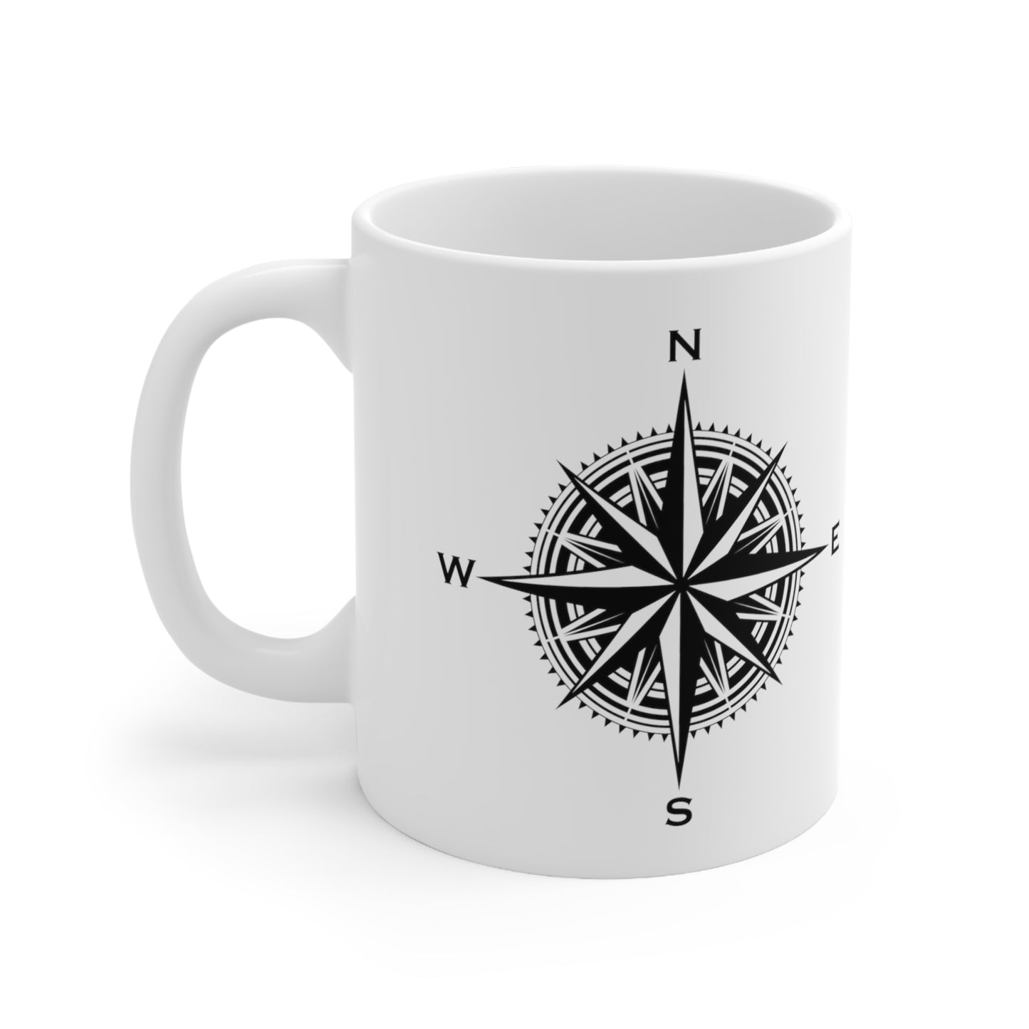 Compass, Time for Adventure, After Coffee - Ceramic Mug 11oz