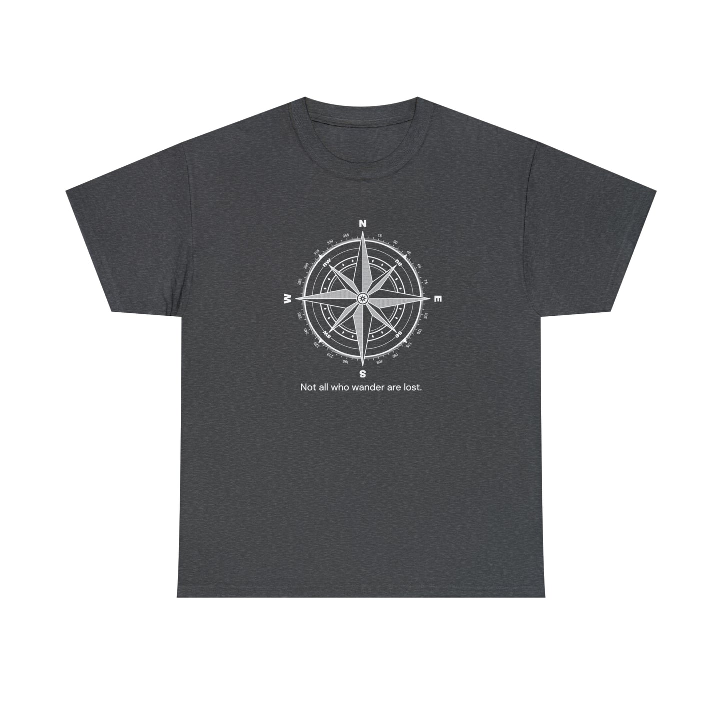 Compass, Not all who wander, Unisex Heavy Cotton Tee