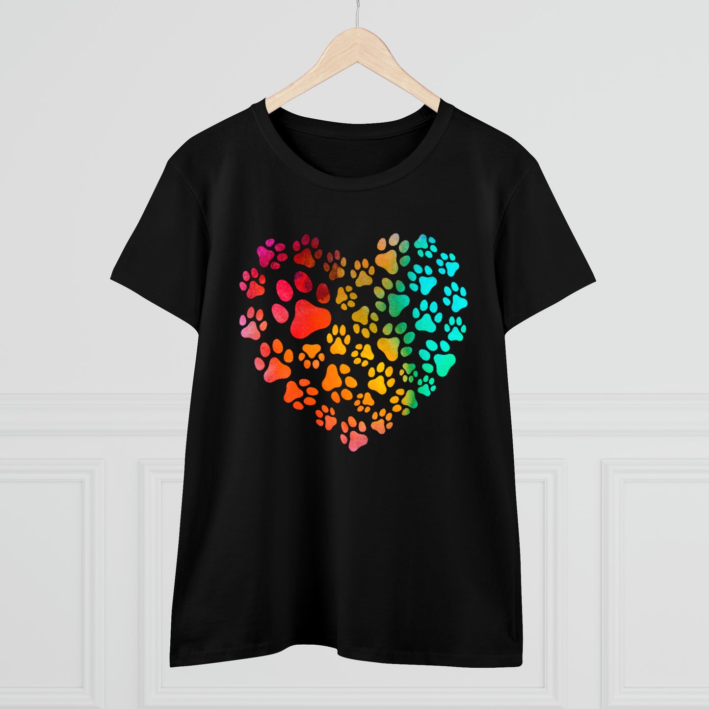 Heart Paws, Women's Midweight Cotton Tee